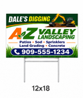 12x18 custom yard sign printing with full color design and metal H-stake