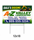 12x18 custom yard sign printing with full color design and metal H-stake