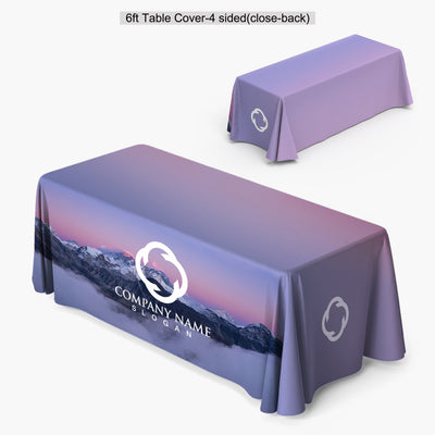 6ft Table Cover 4 sided (closed back)