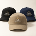 Custom embroidered five-panel cotton twill hats
