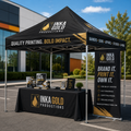 Custom printed event canopy tent and trade show display by Inka Gold Productions in Los Angeles