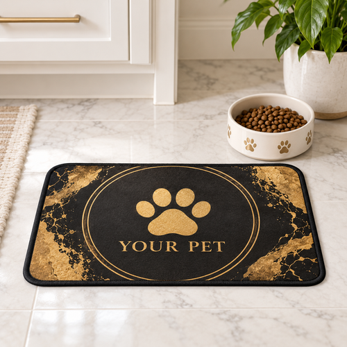 Custom printed personalized 12 by 17 inch pet mat