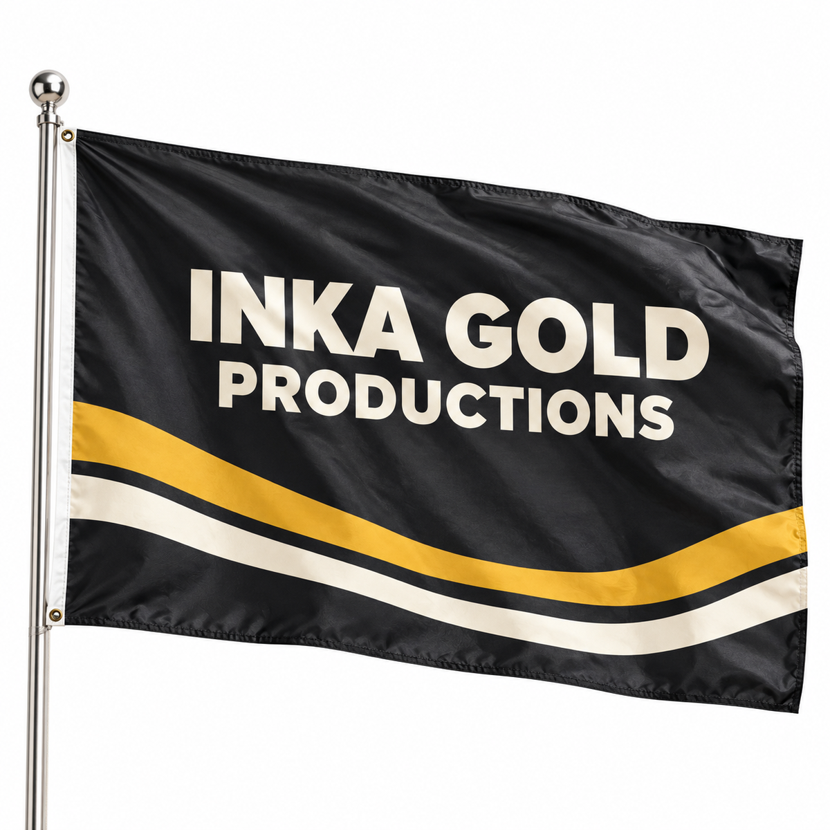 Custom Pole Flag – Inka Gold Productions product mockup