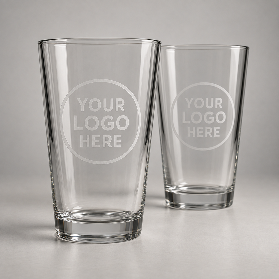 Sandblasted Pint Glasses