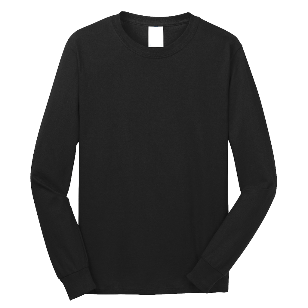 Port & Company PC54LS in Jet Black, shown before custom printing