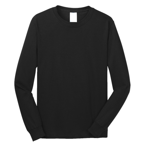 Port & Company PC54LS in Jet Black, shown before custom printing