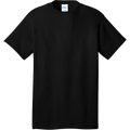 Port & Company PC54 in Jet Black, shown before custom printing