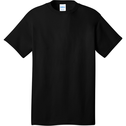 Port & Company PC54 in Jet Black, shown before custom printing