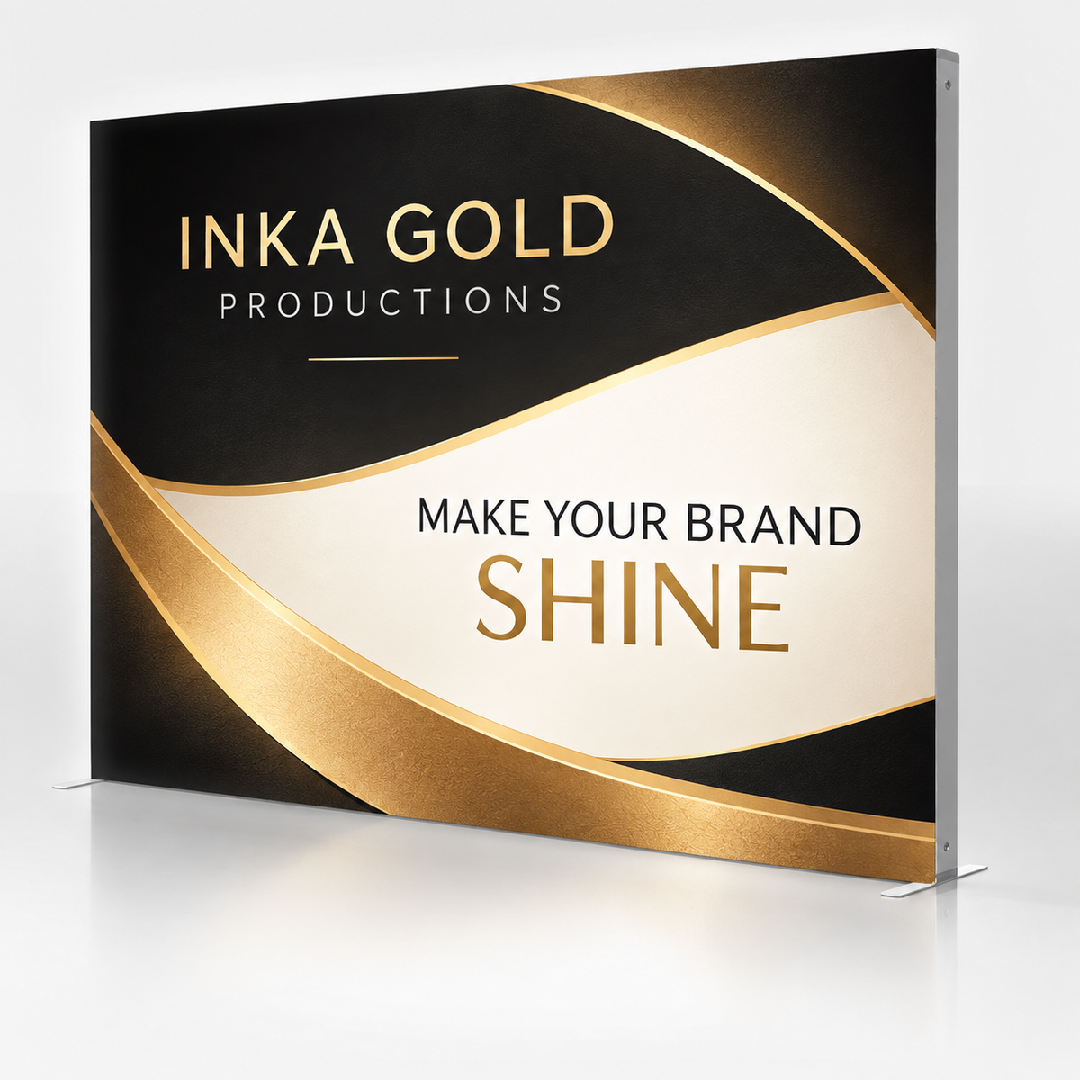 Inka Gold Productions 10ft seg backlit display branded product mockup