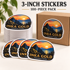 Inka Gold Productions 3 inch stickers custom printed product mockup