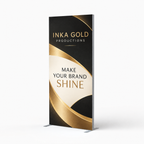 Inka Gold Productions 3 ft SEG display with black, gold and ivory sample artwork