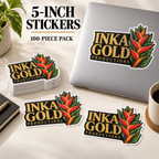 Inka Gold Productions 5 inch stickers custom printed product mockup