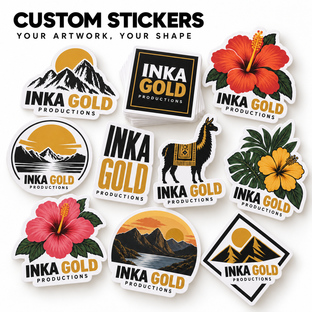 Custom printed paper stickers in rectangle, square and circle shapes