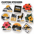 Custom printed paper stickers in rectangle, square and circle shapes