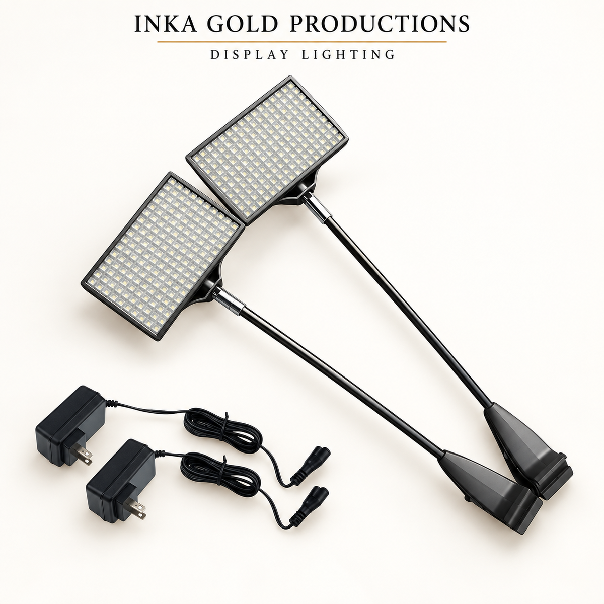 Inka Gold Productions led light trade show display branded product mockup