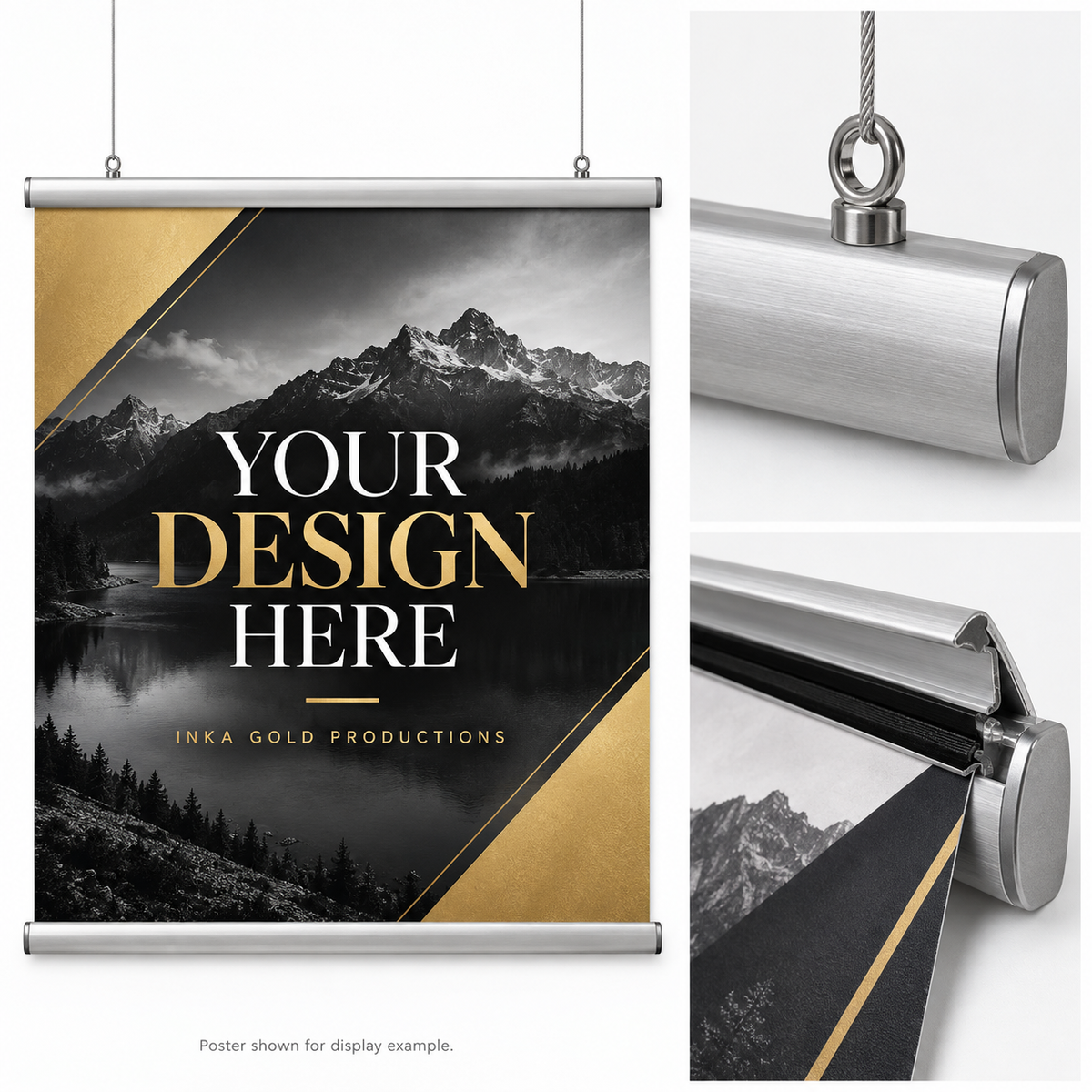 24" Wide - Snap Poster Hanger — Inka Gold Productions product display