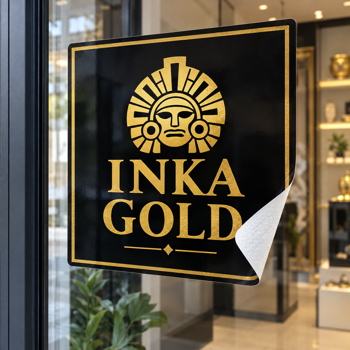 Premium Window Cling — original Inka Gold product mockup