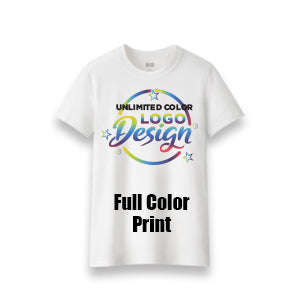 Catalog example of custom full-color printed T-shirts